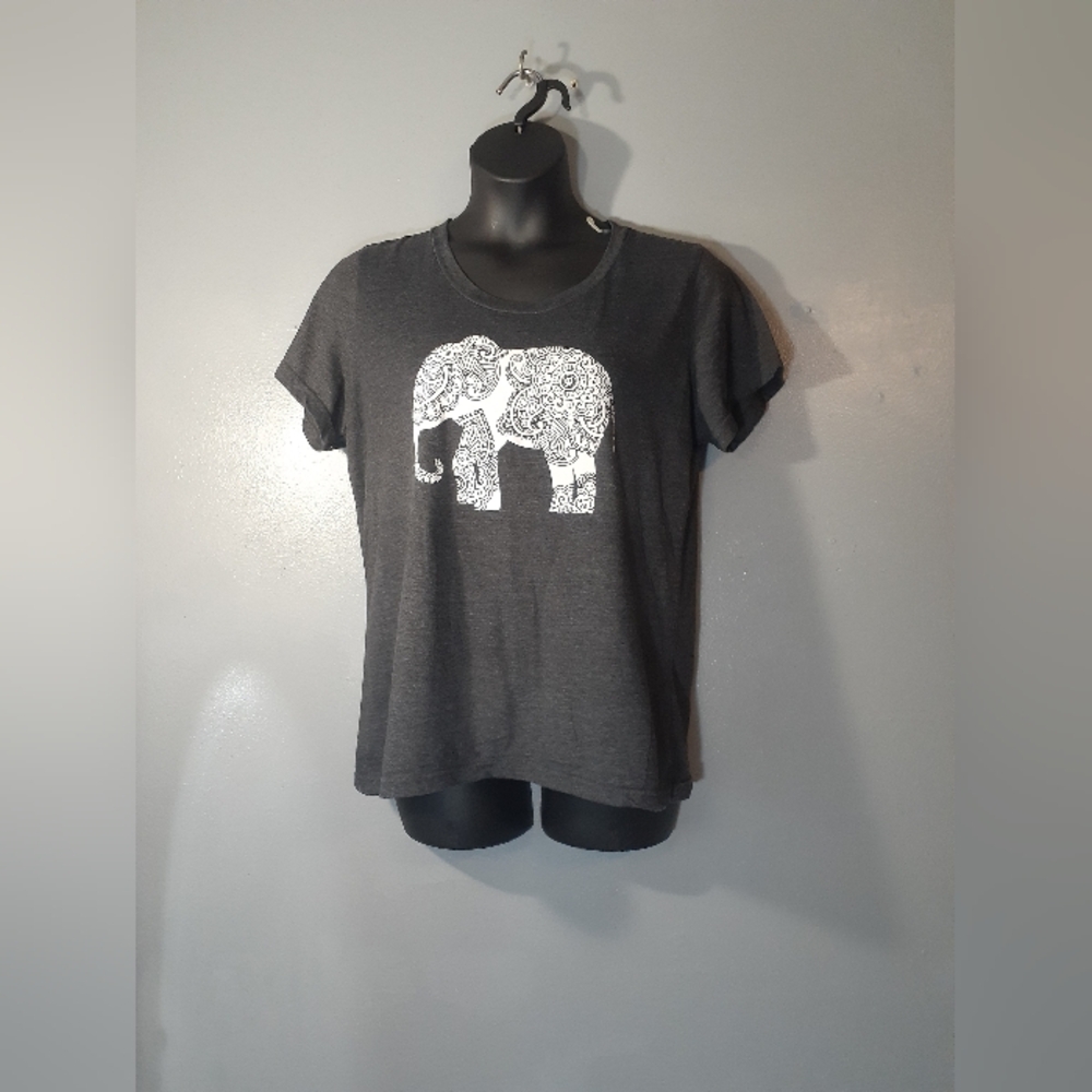 Women's Gray Elephant Graphic Tee